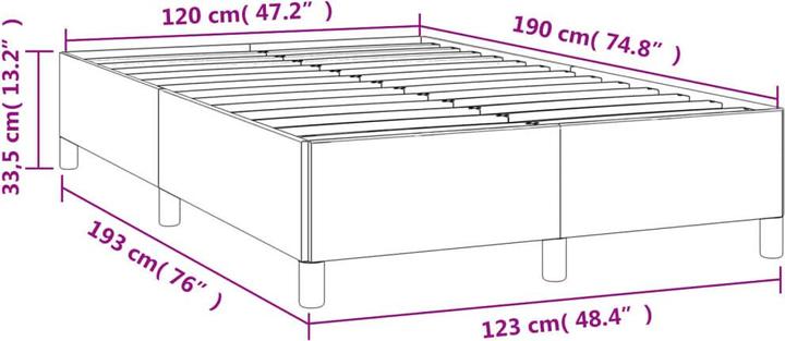 Produktbild VidaXL Bettgestell Kunstleder (120 x 190 cm)