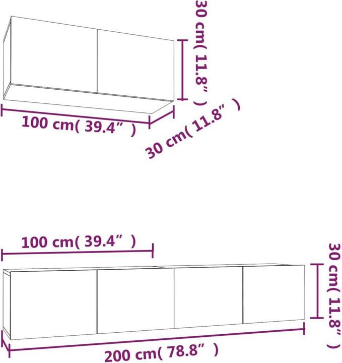 Produktbild VidaXL Rechkina (100 x 30 x 30 cm)
