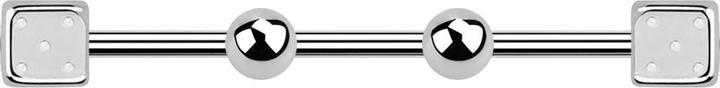 Image du produit Star Piercing Barbell argent deux boules avec deux cubes (sans laiton, Acier chirurgical 316L)
