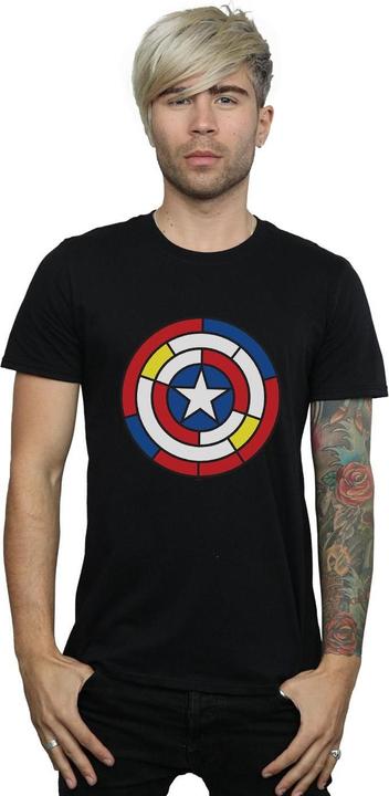 Produktbild Captain America Stained Glass Shield TShirt (5XL)