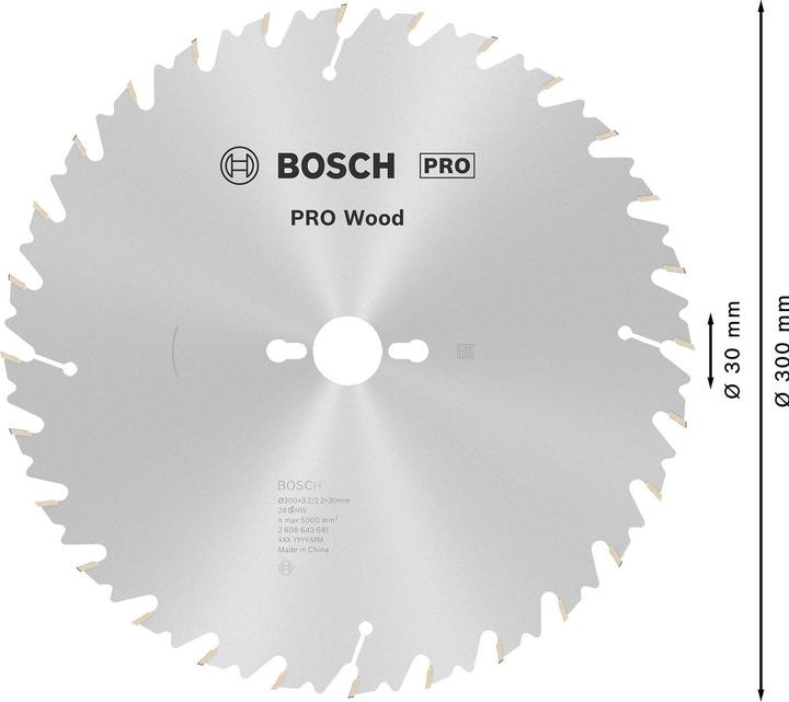 Immagine prodotto Bosch Professional Zubehör Lama per sega circolare PRO Wood, 300 x 3,2 x 30 mm