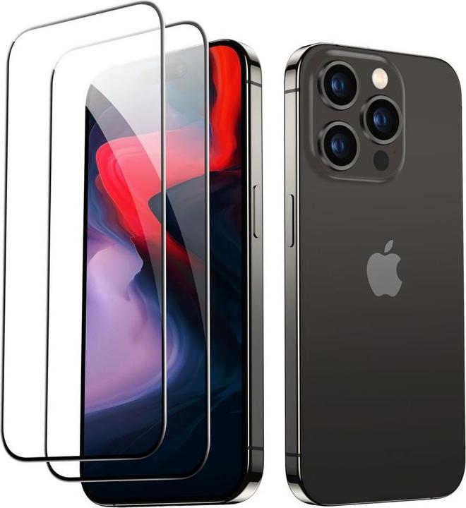 Actual product image ESR Tempered Glass 2-Pack Iphone 15 Pro Black (2 pcs., Apple iPhone 15 Pro)
