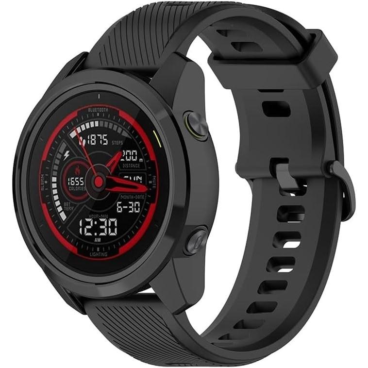 Strap-it TPU Hülle (Silikon, Forerunner 745), Uhrenarmband, Schwarz