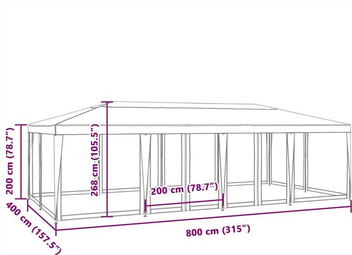 Produktbild vidaXL Partyzelt (800 cm, 400 cm)
