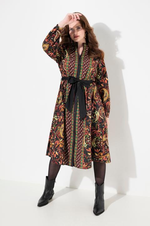 Produktbild Ulla Popken Midikleid, Landhaus-Druck, A-Linie, Kelchkragen, Langarm (46, 48)