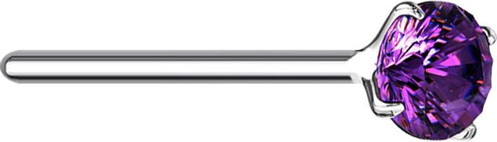 Immagine prodotto Star Piercing Nasenstecker biegen silber runder Kristall violett gefasst (senza ottone, Argento 925)