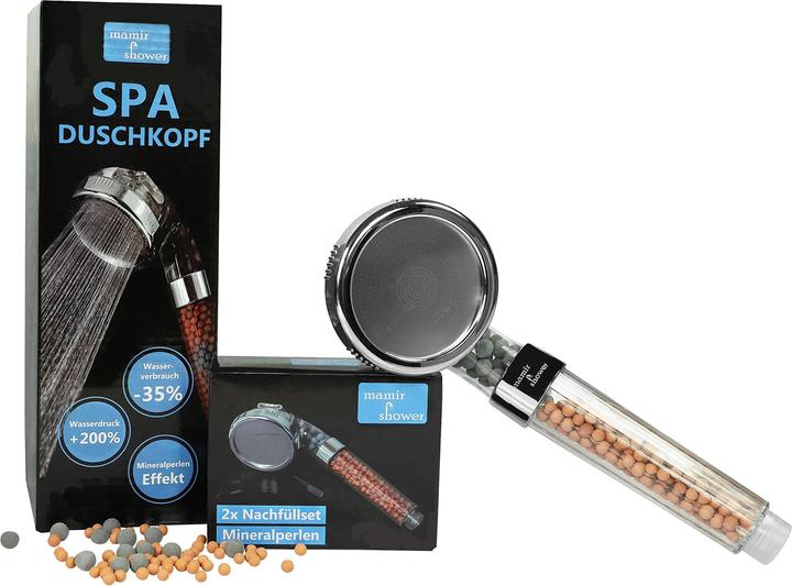 Shower Kalkfilter Dusche + 2x Nachfüllset (3 Strahlarten)