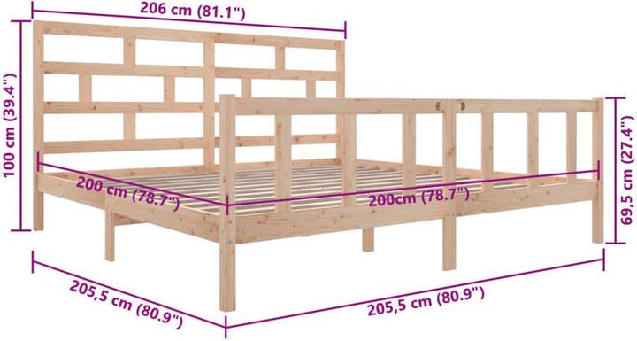 Produktbild vidaXL Bettrahmen (200 x 200 cm)