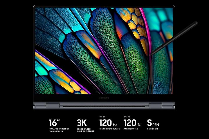 Produktbild Samsung Galaxy Book4 Pro 360 (16", 1000 GB, 16 GB, DE, Intel Core Ultra 7 155H)