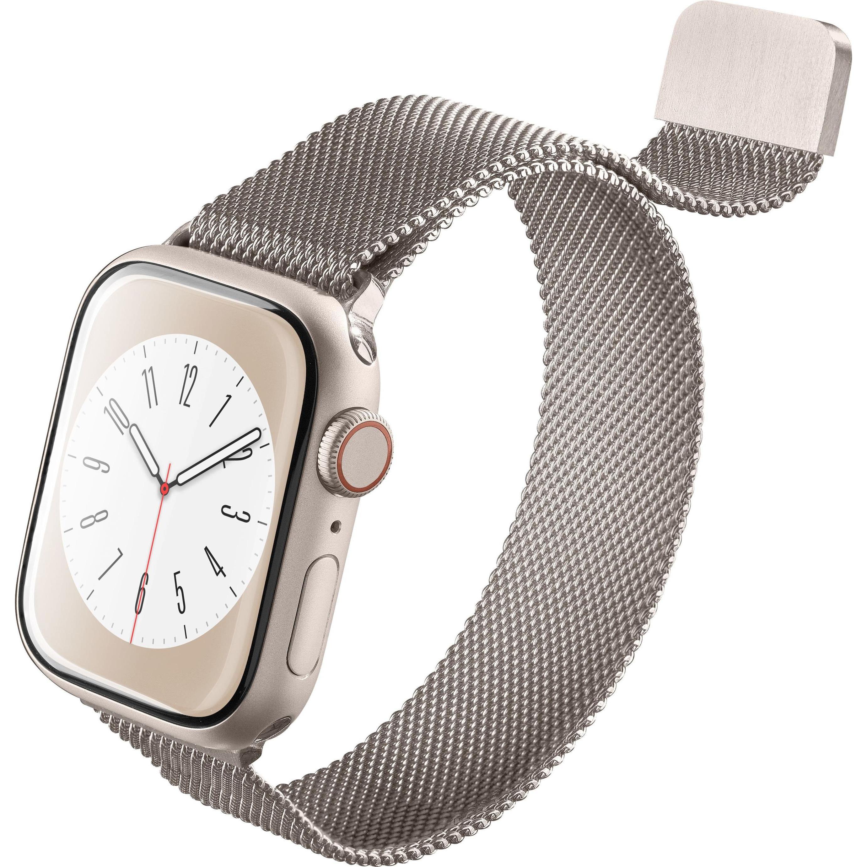 Cellularline Steel Band - Apple Watch (Stainless Steel, Apple Watch Ultra), Uhrenarmband, Beige