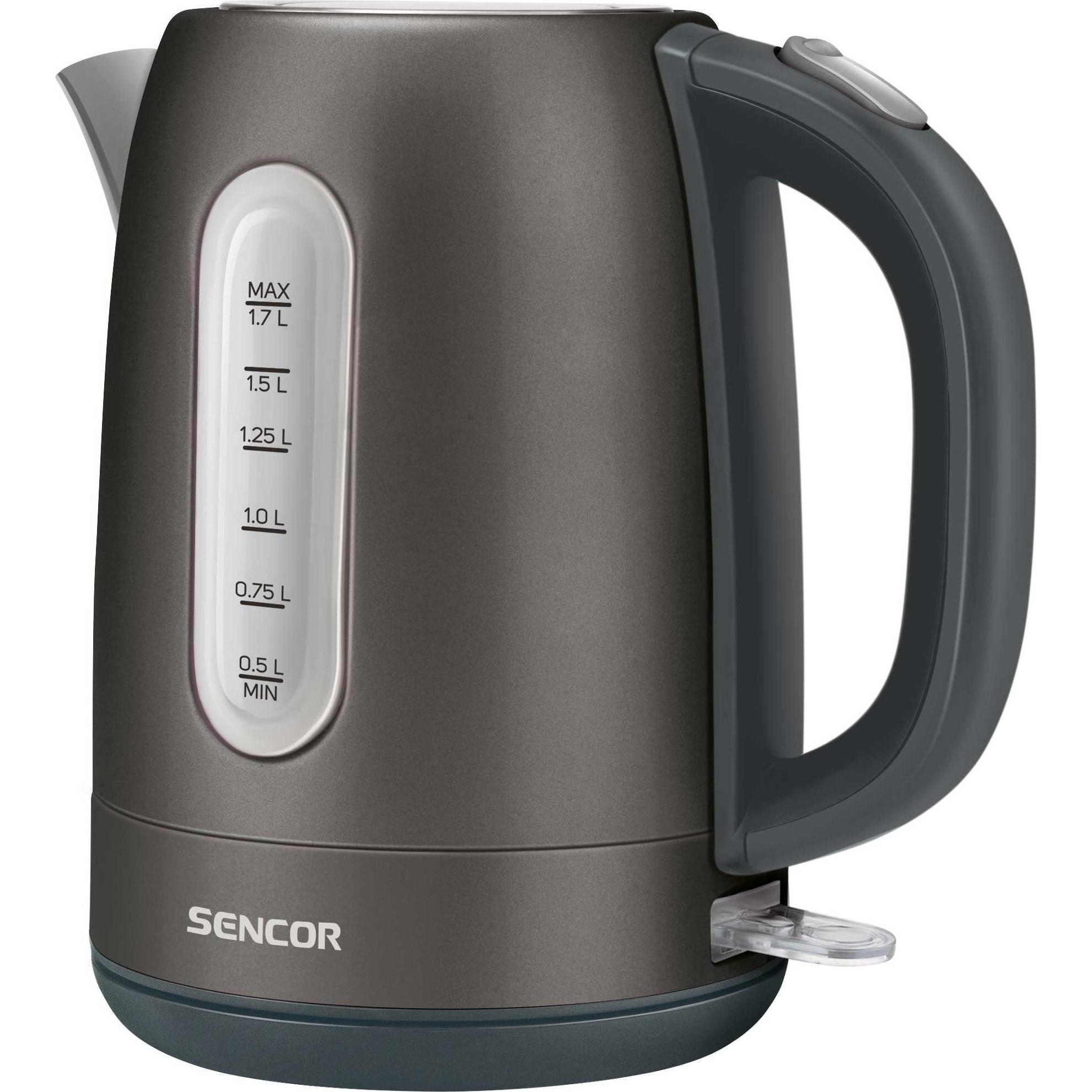 Sencor SWK 1778BK Wasserkocher 1,7 Liter Grau, Wasserkocher, Schwarz