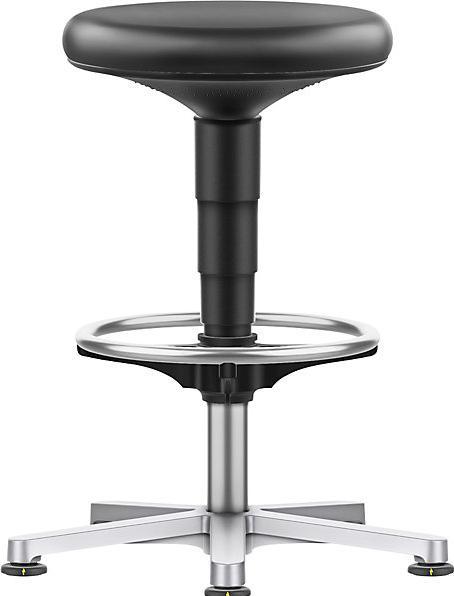 Image du produit Bimos Tabouret de salle blanche, similicuir, avec patins et repose-pieds circulaire.