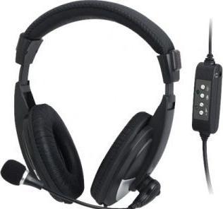 Image du produit Dacomex Casque stéréo avec port USB, noir Casque confortable idéal pour les applications multimédia. (Filaire, USB-A)