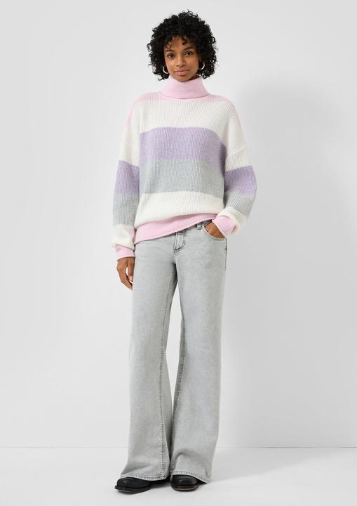 Produktbild s.Oliver Strickjacke Rollkragenpullover mit Streifen (M)