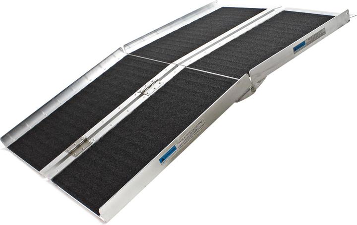 Produktbild Wiltec Rollstuhlrampe 2x faltbar 244cm 270kg rutschfest Rollirampe Alu Rollstuhl