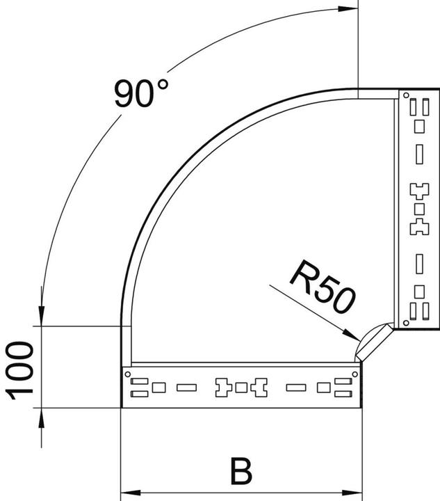 Actual product image OBO Bettermann OBO RBM 90 610 A2 bend 90Â° with quick connection 60x100 Est