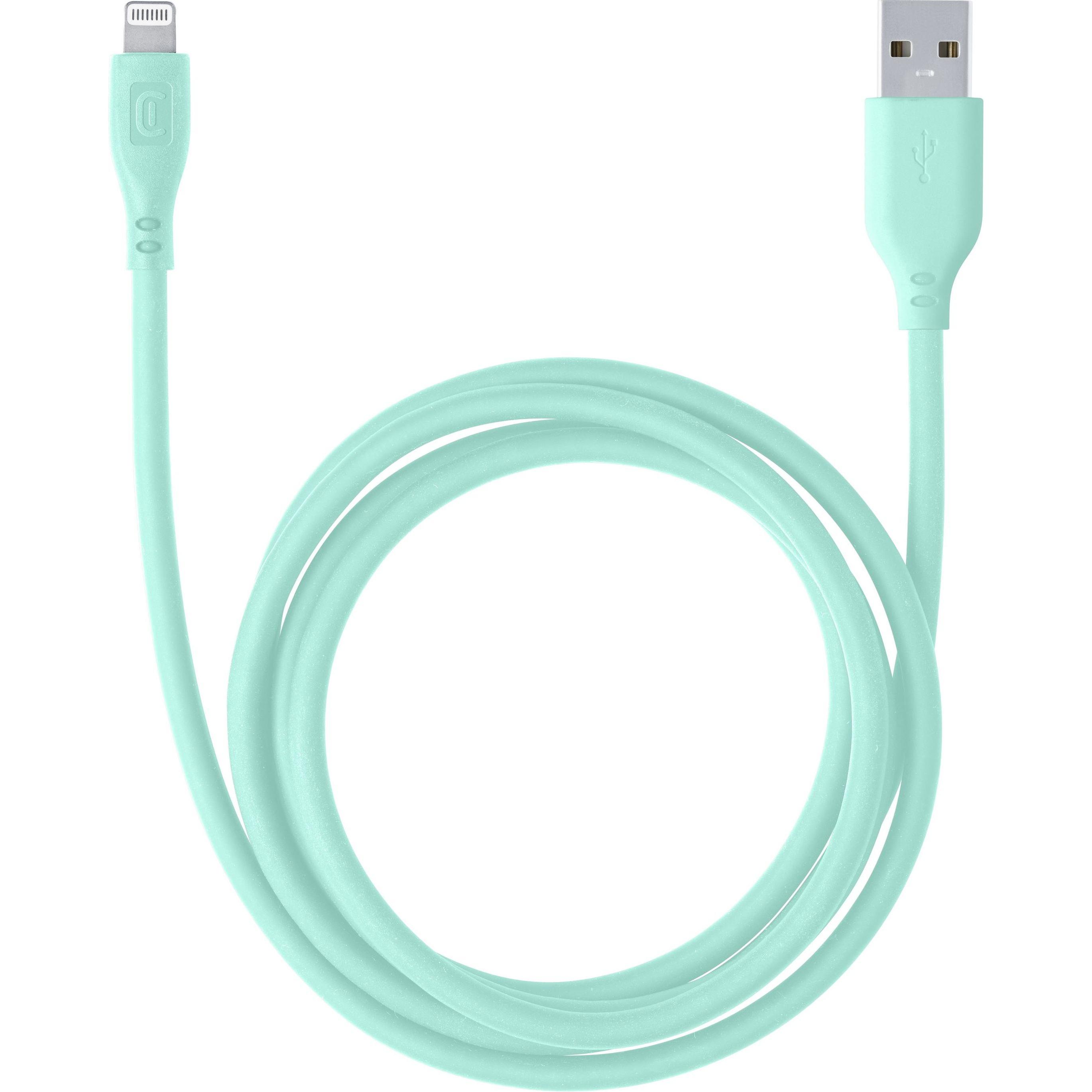 Cellularline Lade- und Datenkabel Soft 120cm USB Type-A auf Apple lightning grü USBDATASOFTMFIG (1.20 m, USB 3.0), USB K...