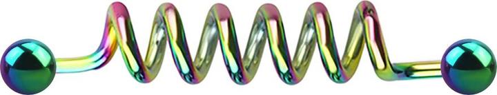 Image du produit Star Piercing Barbell coloré Bobine de deux boules (sans laiton, Acier chirurgical 316L)