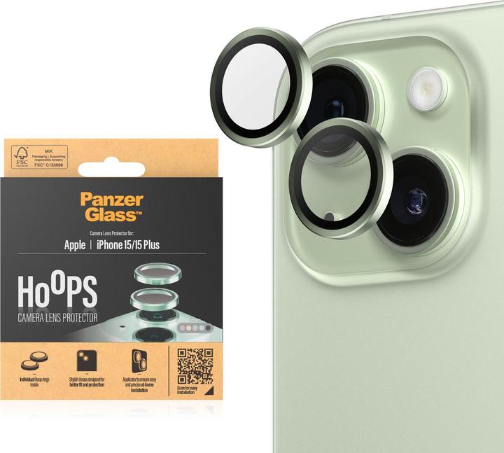 Actual product image PanzerGlass Hoops Camera Lens Protector (1 Piece, Apple iPhone 15, Apple iPhone 15 Plus)