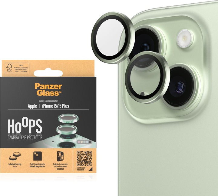 Produktbild PanzerGlass Hoops Camera Lens Protector (1 Stück, Apple iPhone 15, Apple iPhone 15 Plus)