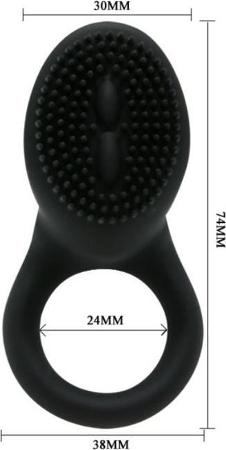 Actual product image Pretty Love Vibrating Ring Cobra - Black (2.40 cm)