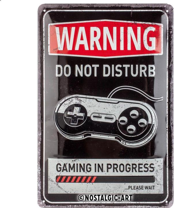 Actual product image Nostalgic-Art Merchandising Gaming in Progress sign 20 x 30 cm, metal