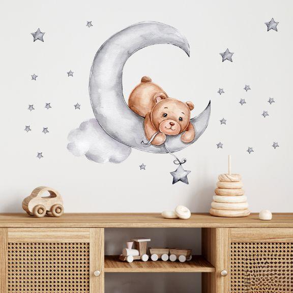 Image du produit Konjac Sponge ROOM Decor SIPO-WS63037 NAKLEJKI NA ŚCIANĘ MIŚ LEŻĄCY NA KSIĘŻYCU