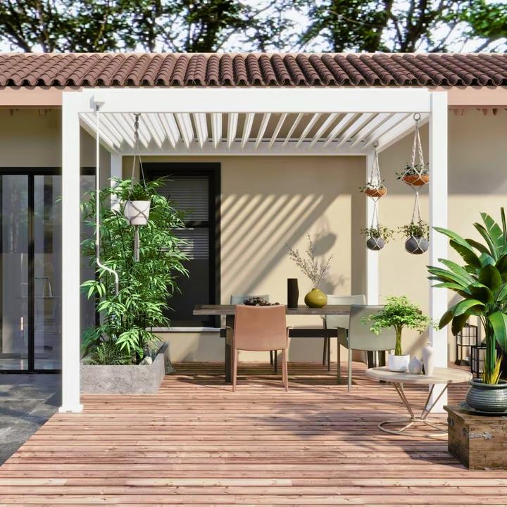 Actual product image Ventaris Pergola Classic with louvre roof white (300 cm, 300 cm)