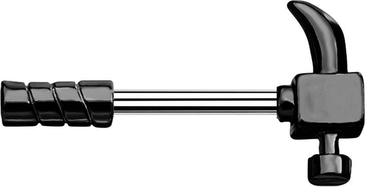 Produktbild Star Piercing Barbell Stab Hammer schwarz (Messing, Chirurgenstahl 316L)
