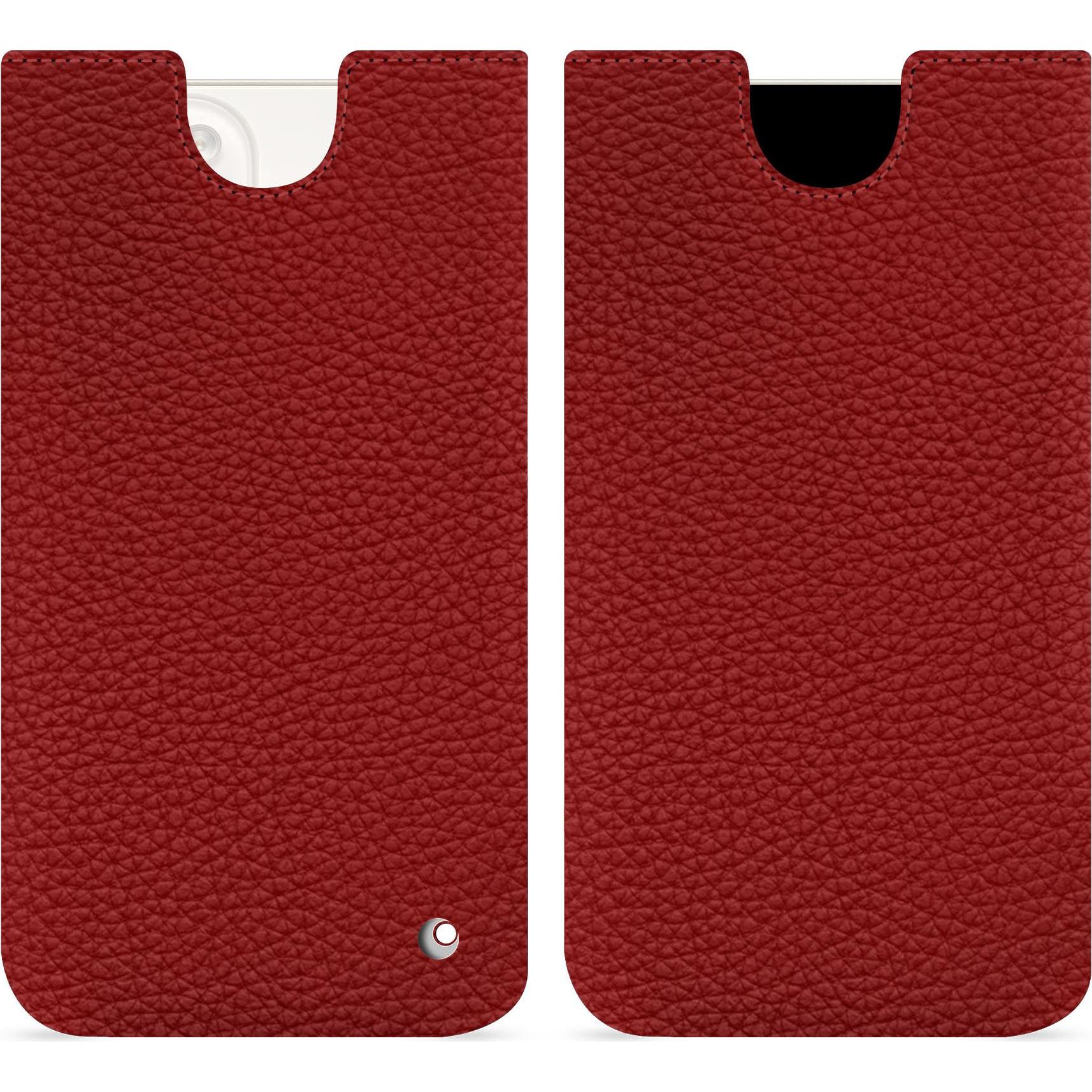 Noreve Lederschutzhülle (Apple iPhone 15 Plus), Smartphone Hülle, Rot