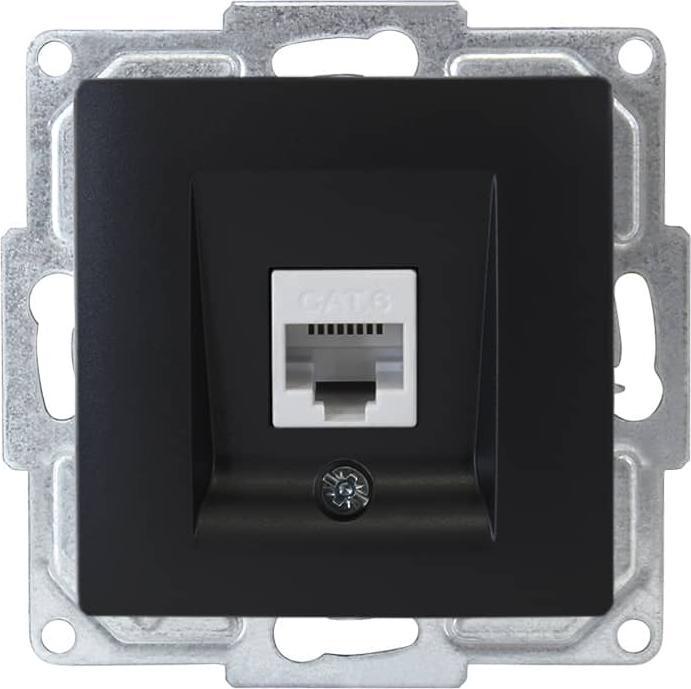 Actual product image Gunsan Visage data socket 1-fold CAT6 Internet network flush-mounted black