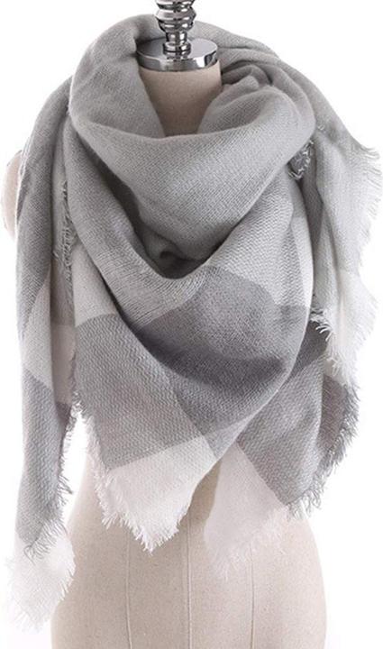 Only-Bags.Store schal dicker Strickschal kariertes Halstuch Schal Poncho