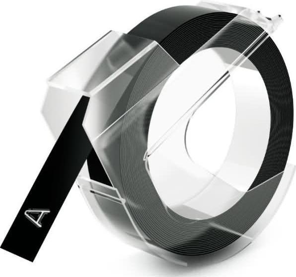 Dymo Prägeband 3D (0.90 cm, Schwarz)