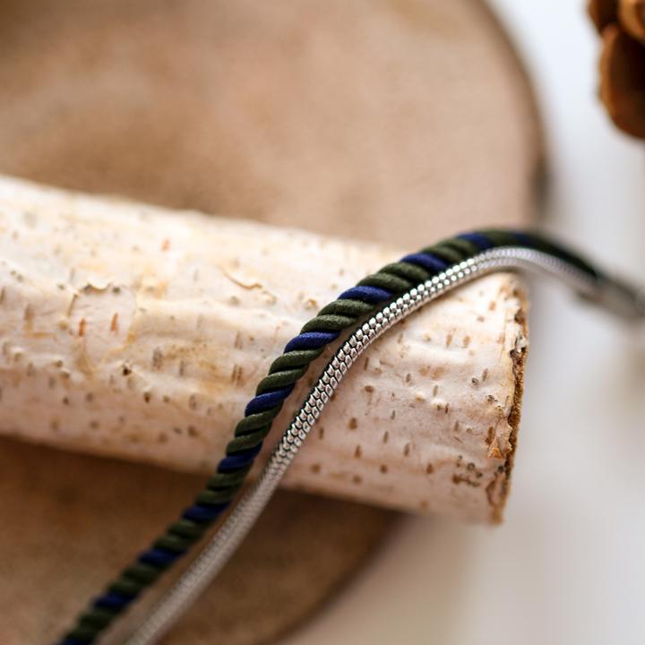 Immagine prodotto Val&Val Bracciale da uomo blu navy e cachi (Acida, Cordone)