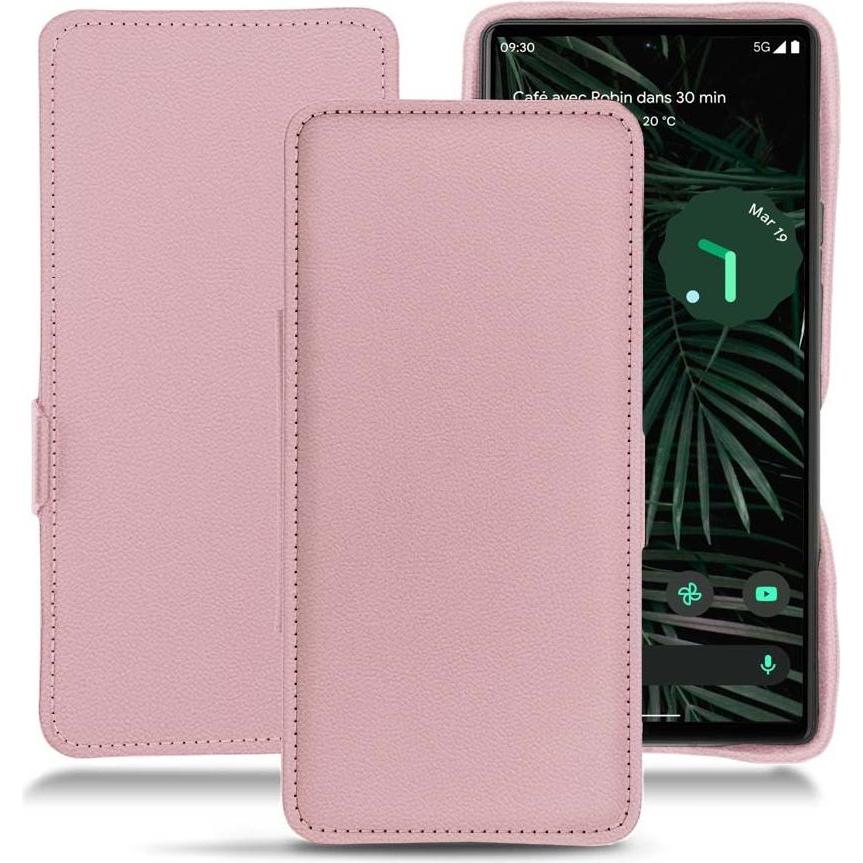 Noreve Lederschutzhülle horizontal (Google Pixel 6 Pro), Smartphone Hülle, Rosa
