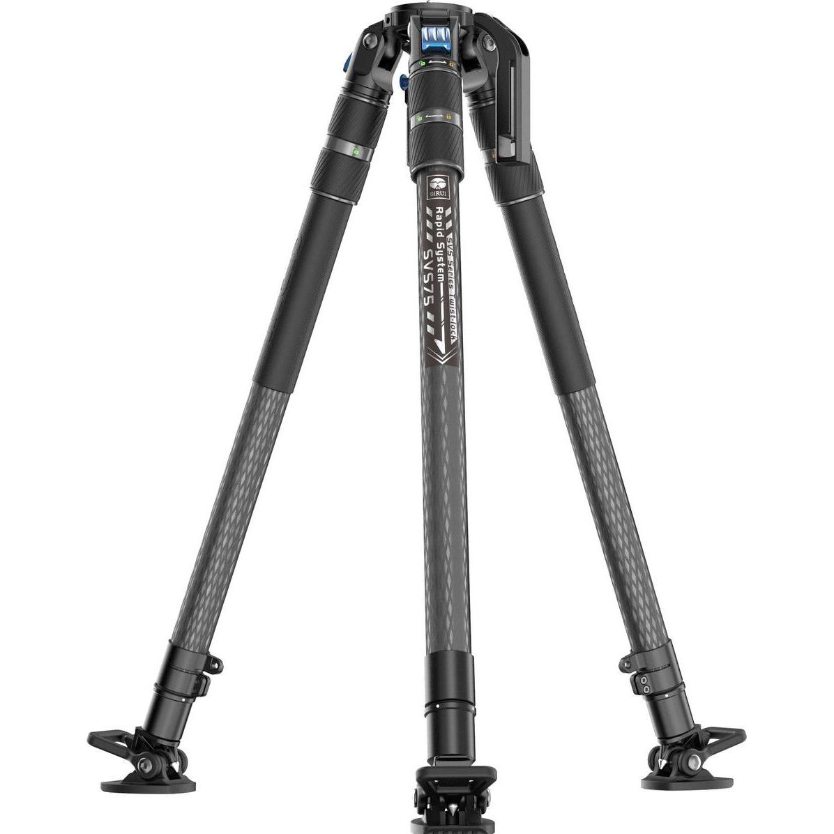 Sirui Video Tripod SVS75/W VHS-10 Head (SI-SVS75+VHS10) (Carbonio), Treppiede, Nero
