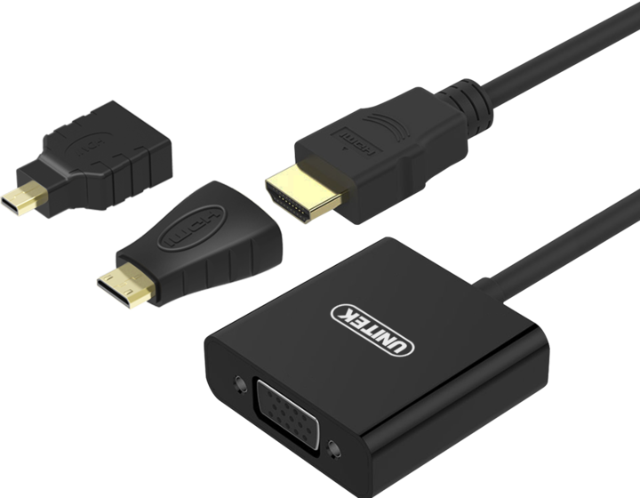 Actual product image Unitek Y-6355 Video Cable Adapter HDMI VGA (VGA, HDMI, 17.70 cm)