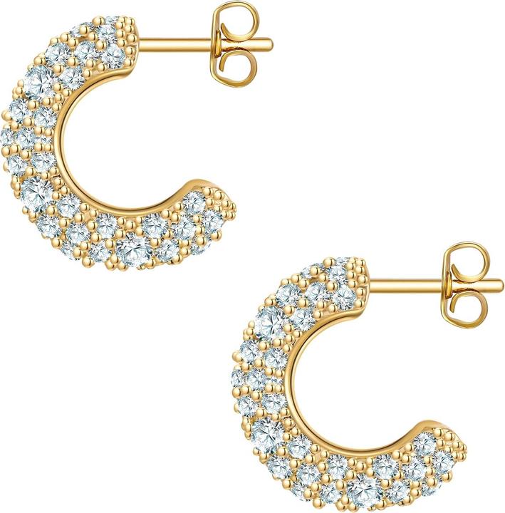 Image du produit Yokoamii Creolen gelbgold Zirkonia weiss - 38648 (Plaqué or jaune 14 carats)