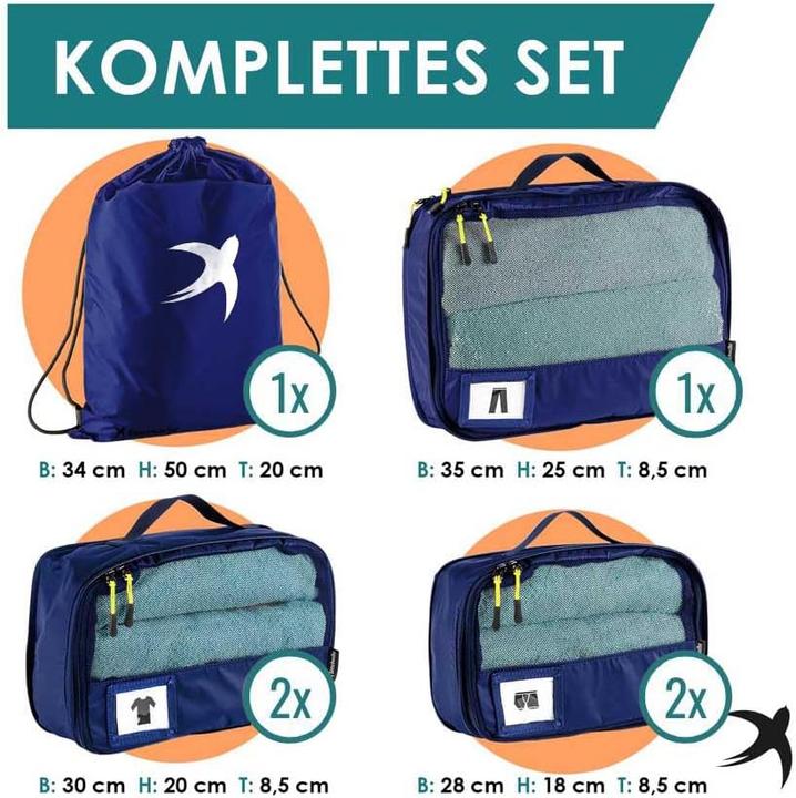 Produktbild Seeschwalbe 6-teiliges Packwürfel-Set mit Kompression