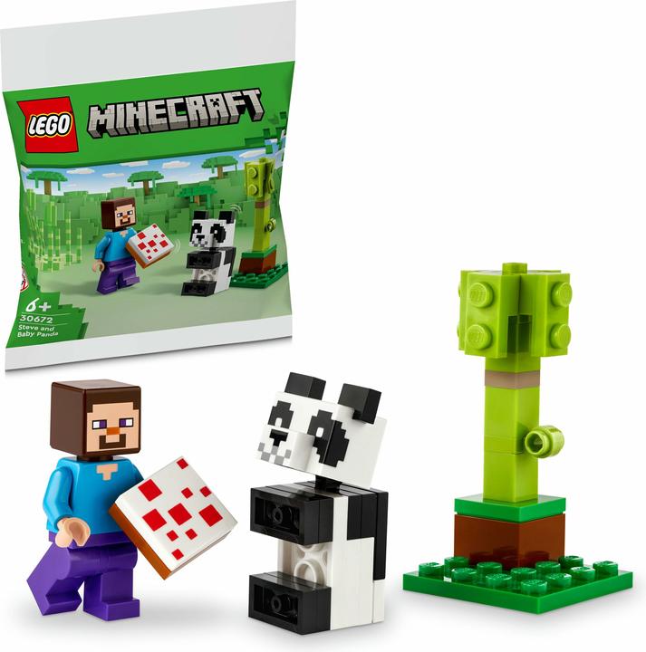 Productafbeelding Minecraft 30672 Steve met babypanda (30672, LEGO Minecraft)