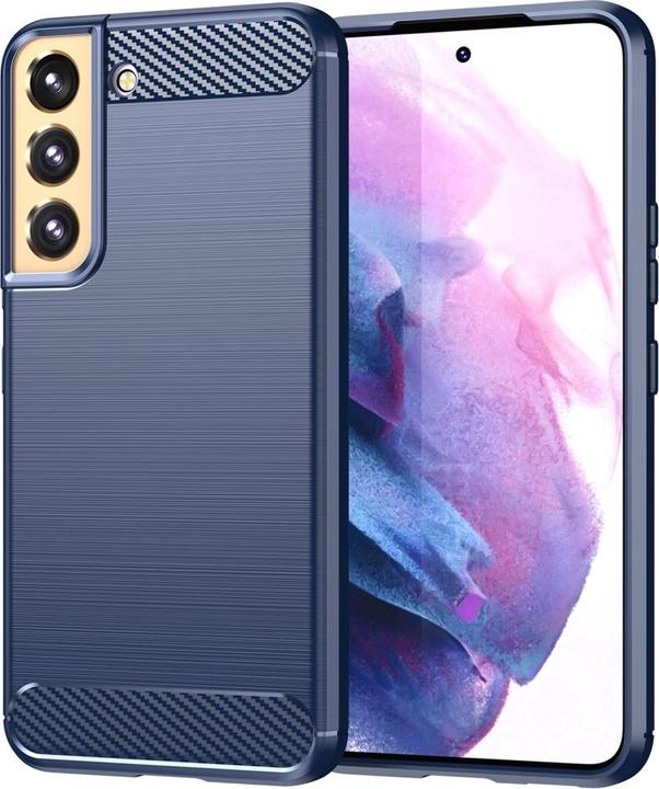 Produktbild Cover-Discount Galaxy S22+ - Metall Carbon Look Hülle blau (Samsung Galaxy S22+)