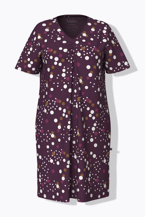 Immagine prodotto Ulla Popken Camicie da notte in confezione doppia con pallini, scollo a girocollo/V e mezze maniche (56)