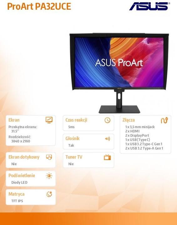 Image du produit ASUS ProArt PA32UCE (3840 x 2160 pixels, 31.50")