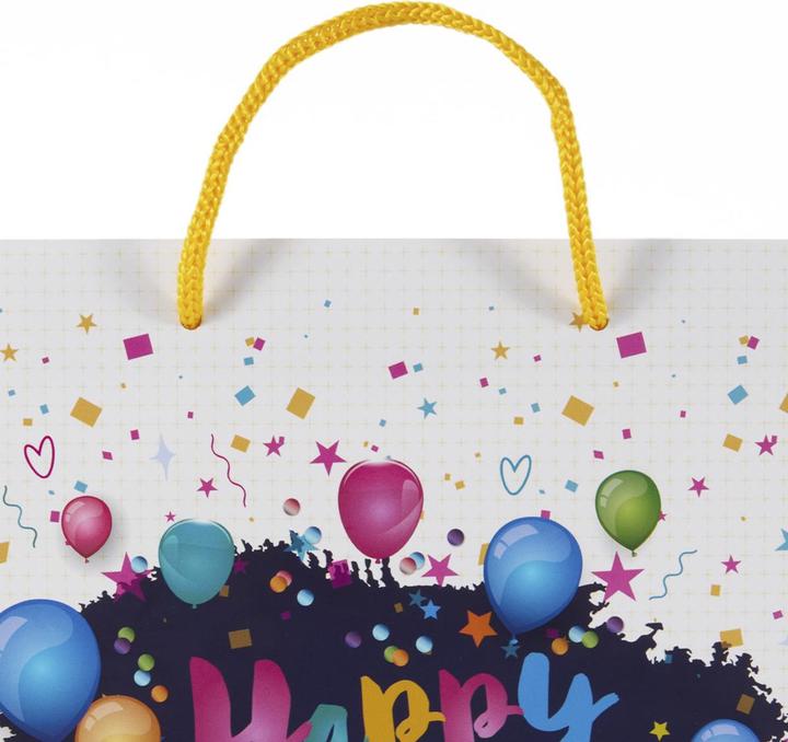 Produktbild Idena Geschenktasche Happy Birthday Ballons Kupferpapier 128g/m² 18x23x8cm (1x)