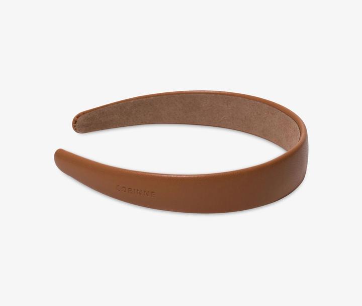 Image du produit Corinne World - Leather Diadem Wide Plain Camel
