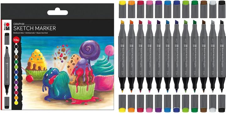 Actual product image Marabu Sketch Graphix Sugarholic (Multicoloured, 1.70 mm, 12 x)