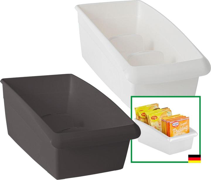 Immagine prodotto Novaliv Scatola per zuppa grande Set di 2 - 25 x 16 cm BIANCO e GRIGIO ANTRACITE - Contenitore per spezie (25 x 16 cm)