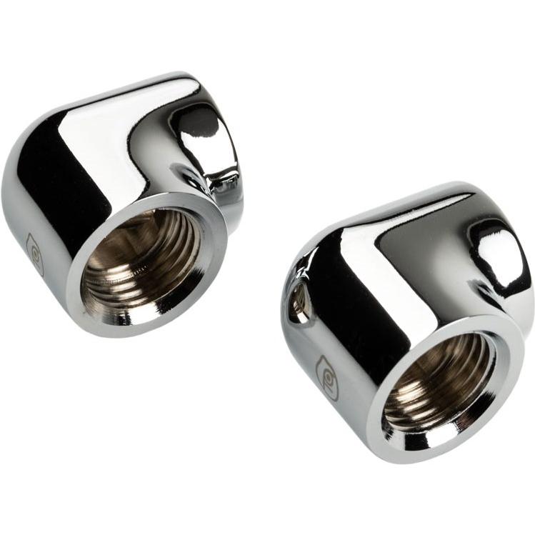 Bitspower Touchaqua Adapter 90 Grad G1/4 Zoll IG auf G1/4 Zoll IG - 2er Pack, Wasserkühlung Komponenten Zubehör, Silber