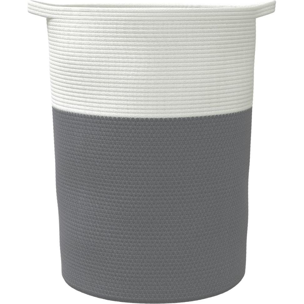 VidaXL, Aufbewahrungskorb, Aufbewahrungskorb Grau und Weiss Ø49x65 cm Baumwolle,Farbe