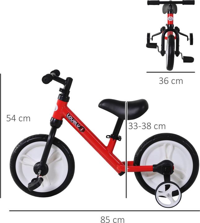 Image du produit Homcom Vélo enfant 2 en 1 (12")